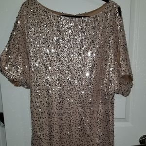 NV Couture champagne sequin mini dress